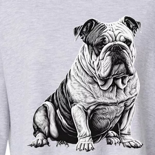 Funny Bulldog Dog Cropped Pullover Crew