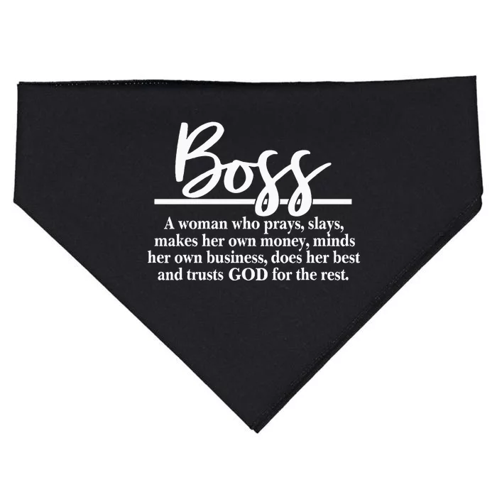 Funny Boss Definition USA-Made Doggie Bandana