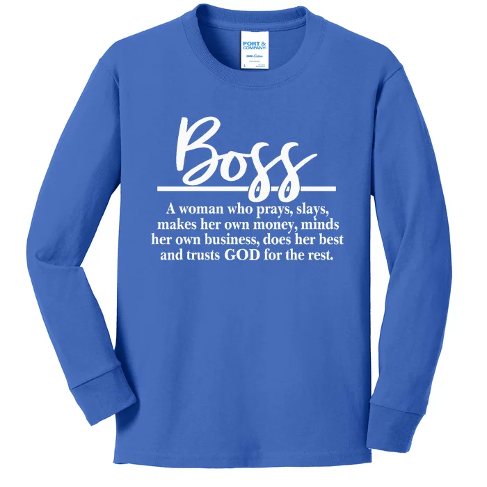 Funny Boss Definition Kids Long Sleeve Shirt