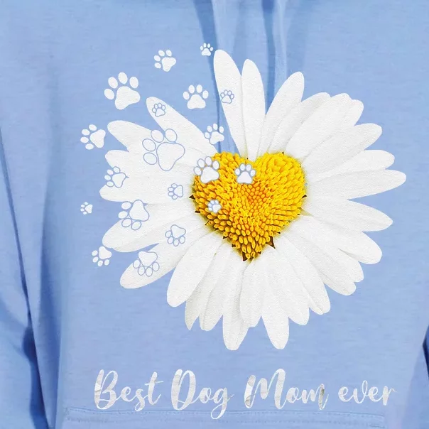 Funny Best Dog Mom Ever Daisy Heart Dog Paw Mothers Day Gifts Unisex Surf Hoodie