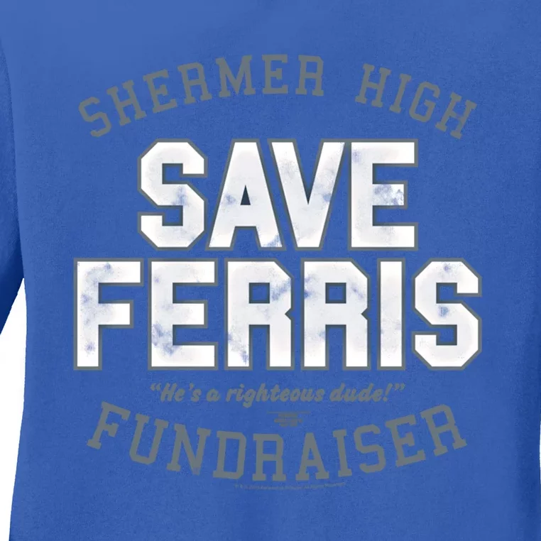 Ferris Bueller's Day Off Shermer High Save Ferris Cute Gift Ladies Long Sleeve Shirt