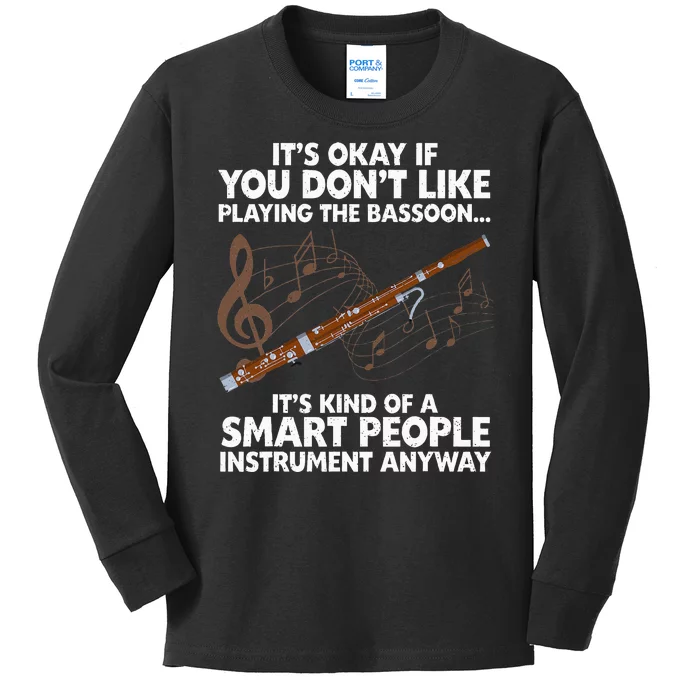 Funny Bassoon Design Bassoonist Bassoon Lover Kids Long Sleeve Shirt