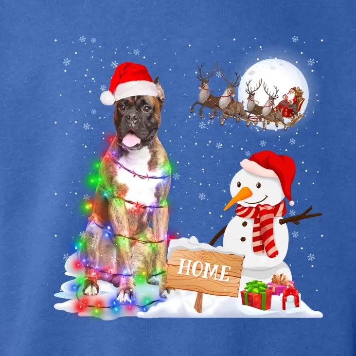 Funny Boxer Dog Christmas Snow Xmas Lights Pajama Gift Toddler Hoodie