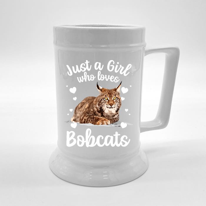 Funny Bobcat Design For Women Girls Pet Cat Bobcat Animal Front & Back Beer Stein