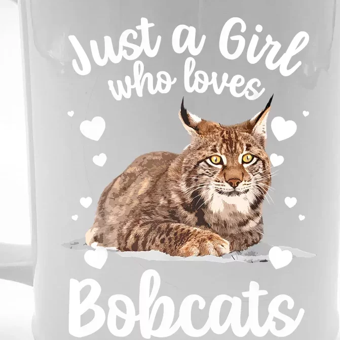 Funny Bobcat Design For Women Girls Pet Cat Bobcat Animal Front & Back Beer Stein