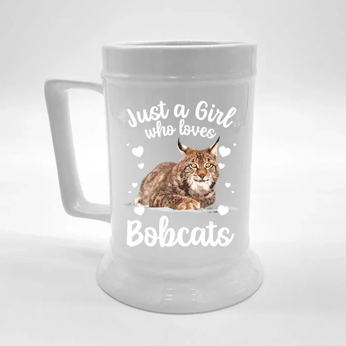 Funny Bobcat Design For Women Girls Pet Cat Bobcat Animal Front & Back Beer Stein