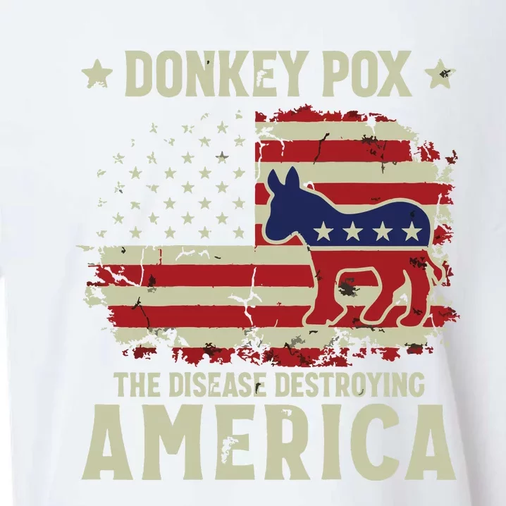 Funny Biden Donkey Pox The Disease Destroying America Back Sueded Cloud Jersey T-Shirt