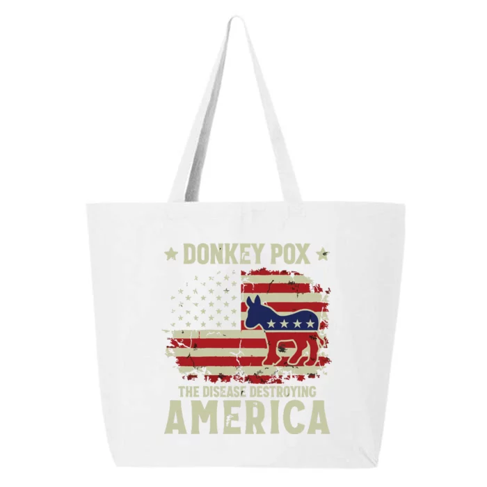 Funny Biden Donkey Pox The Disease Destroying America Back 25L Jumbo Tote