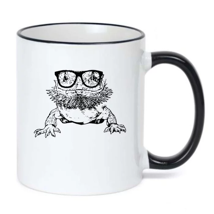 Funny Bearded Dragon Cute Reptile Lizard Nerdy Glass Animal Black Color Changing Mug