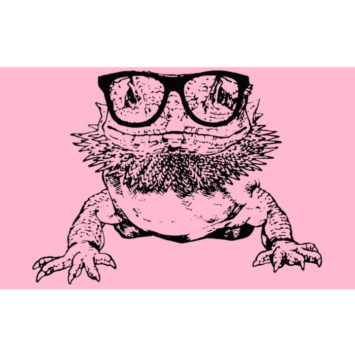 Funny Bearded Dragon Cute Reptile Lizard Nerdy Glass Animal Bumper Sticker