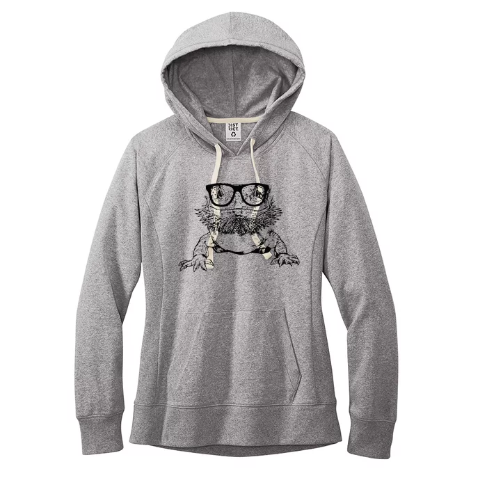 Funny Bearded Dragon Cute Reptile Lizard Nerdy Glass Animal Women's Fleece Hoodie