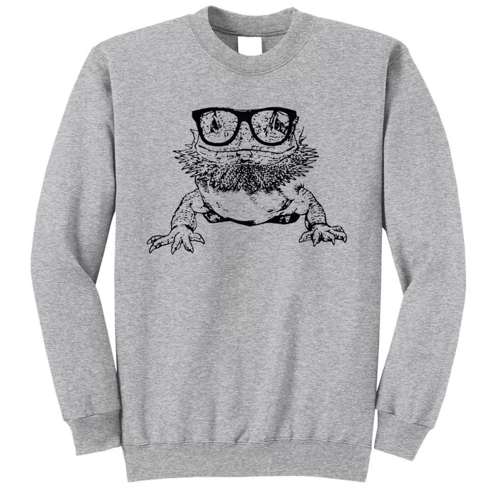 Funny Bearded Dragon Cute Reptile Lizard Nerdy Glass Animal Tall Sweatshirt