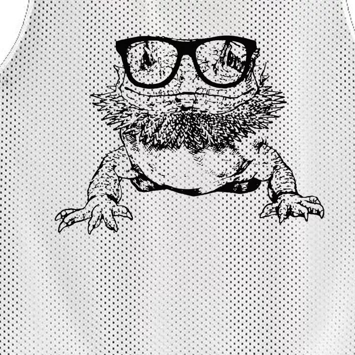 Funny Bearded Dragon Cute Reptile Lizard Nerdy Glass Animal Mesh Reversible Basketball Jersey Tank