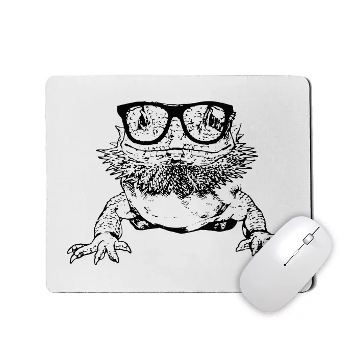 Funny Bearded Dragon Cute Reptile Lizard Nerdy Glass Animal Mousepad