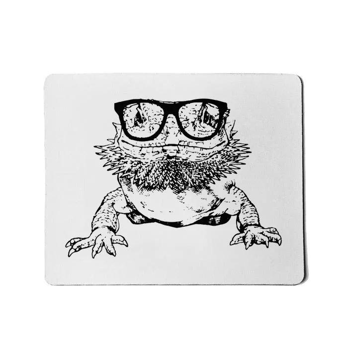 Funny Bearded Dragon Cute Reptile Lizard Nerdy Glass Animal Mousepad