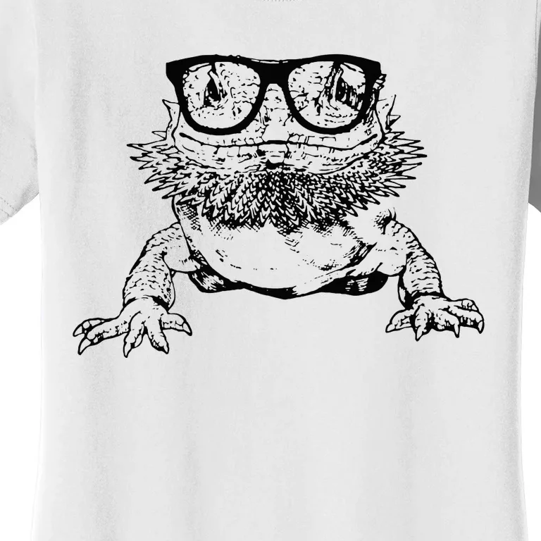 Funny Bearded Dragon Cute Reptile Lizard Nerdy Glass Animal Women's T-Shirt