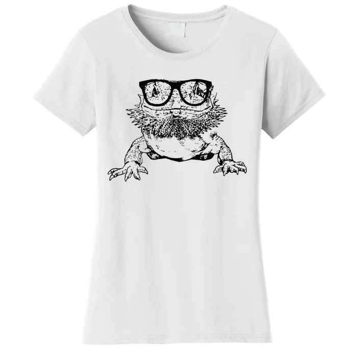 Funny Bearded Dragon Cute Reptile Lizard Nerdy Glass Animal Women's T-Shirt