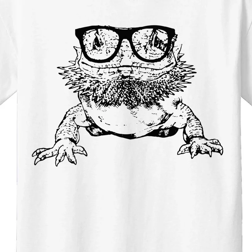 Funny Bearded Dragon Cute Reptile Lizard Nerdy Glass Animal Kids T-Shirt