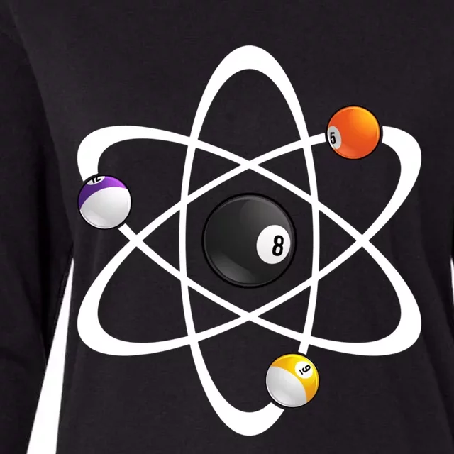 Funny Billiard Designs Science Lover Atom Ball Great Gift Womens Cotton Relaxed Long Sleeve T-Shirt