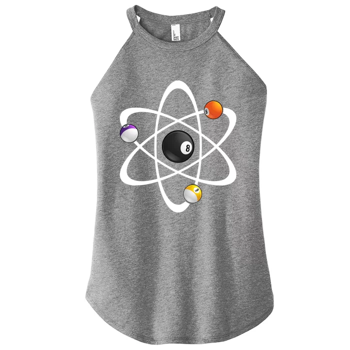 Funny Billiard Designs Science Lover Atom Ball Great Gift Women’s Perfect Tri Rocker Tank