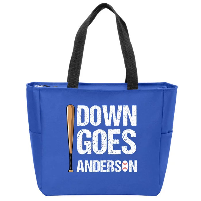 FUNNY BASEBALL DOWN GOES ANDERSON Zip Tote Bag