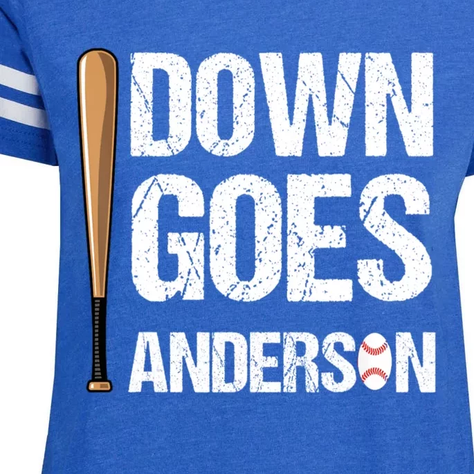 FUNNY BASEBALL DOWN GOES ANDERSON Enza Ladies Jersey Football T-Shirt