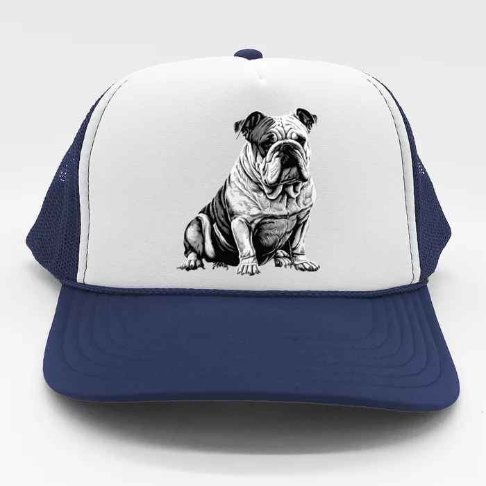 Funny Bulldog Dog Trucker Hat