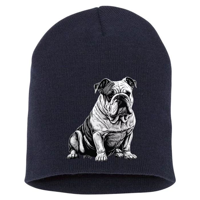 Funny Bulldog Dog Short Acrylic Beanie