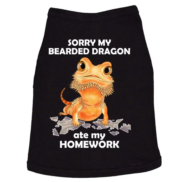 Funny Bearded Dragon Cute Lizard Beardie Ate My Homework Gift Doggie Tank