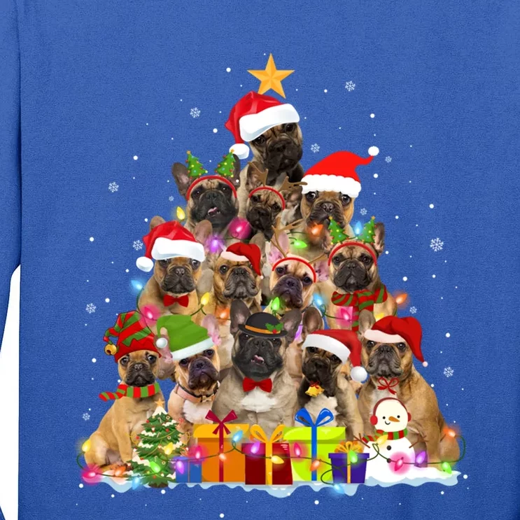 French Bulldog Dog Christmas Lights Tree Pet Dog Lover Xmas Meaningful Gift Tall Long Sleeve T-Shirt