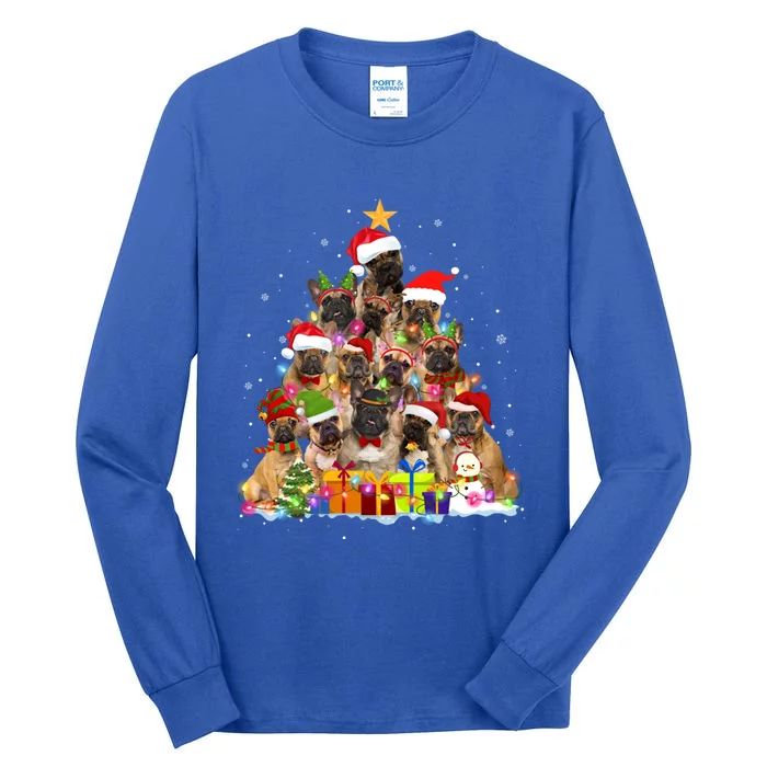 French Bulldog Dog Christmas Lights Tree Pet Dog Lover Xmas Meaningful Gift Tall Long Sleeve T-Shirt