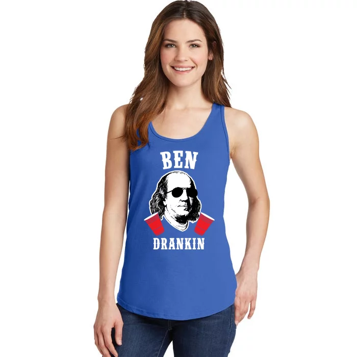 Funny Ben Drankin 4th Of July Aviator American Design Gift Ladies Essential Tank