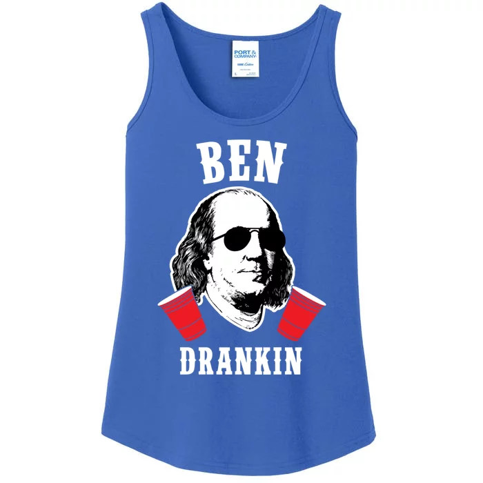 Funny Ben Drankin 4th Of July Aviator American Design Gift Ladies Essential Tank