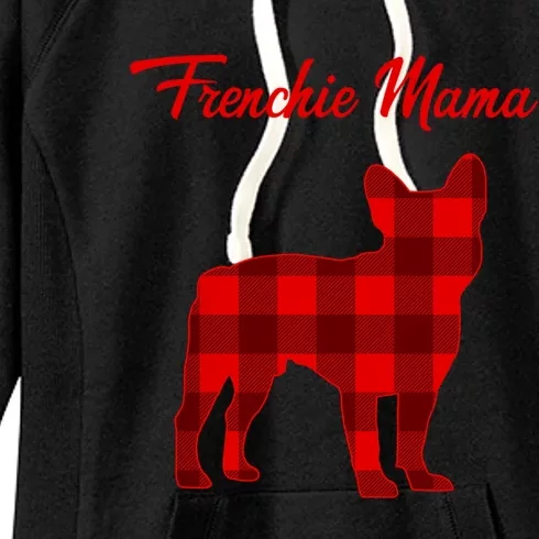 Frenchie Bull Dog Mama Christmas Plaid Gift Women's Fleece Hoodie