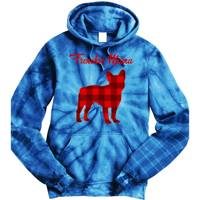 Frenchie Bull Dog Mama Christmas Plaid Gift Tie Dye Hoodie