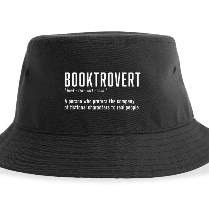 Funny Booktrovert Definition Book Lovers Librarian Bookish Sustainable Bucket Hat