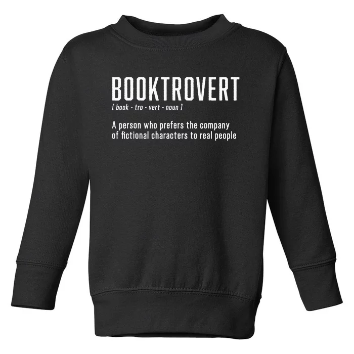 Funny Booktrovert Definition Book Lovers Librarian Bookish Toddler Sweatshirt