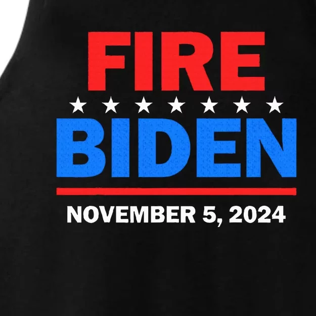 Fire Biden Elect Trump President 2024 Republican Patriot Ladies Tri-Blend Wicking Tank