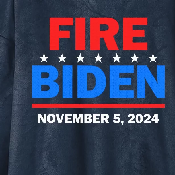 Fire Biden Elect Trump President 2024 Republican Patriot Hooded Wearable Blanket