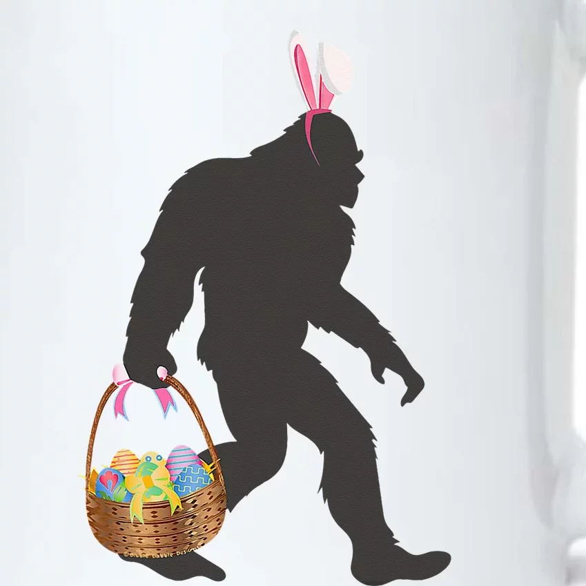 Funny Bigfoot Easter Design with Easter Basket and Bigfoot Black Color Changing Mug