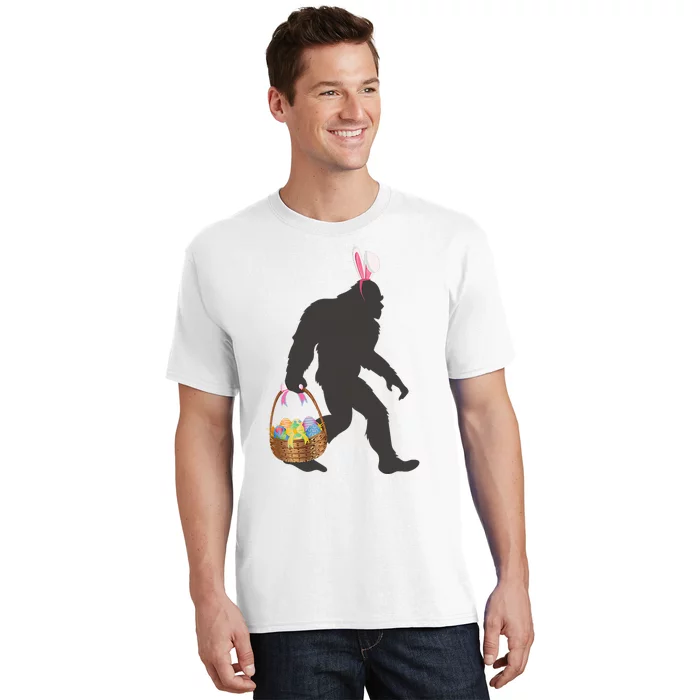 Funny Bigfoot Easter Design with Easter Basket and Bigfoot T-Shirt