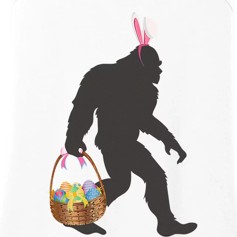 Funny Bigfoot Easter Design with Easter Basket and Bigfoot Ladies Essential Tank