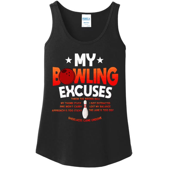 Funny Bowling Excuses Saying Gift Ladies Essential Tank