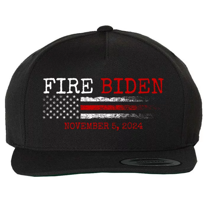 Fire Biden Elect Trump President 2024 Republican Patriot Wool Snapback Cap