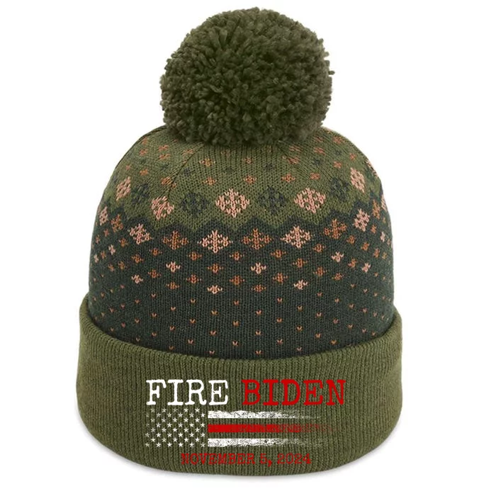 Fire Biden Elect Trump President 2024 Republican Patriot The Baniff Cuffed Pom Beanie