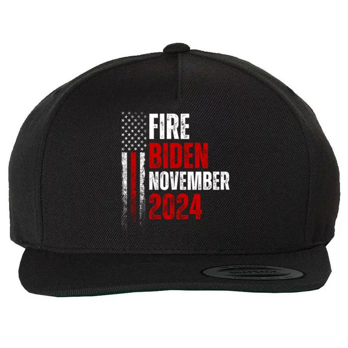 Fire Biden Elect Trump President 2024 Republican Patriot Wool Snapback Cap