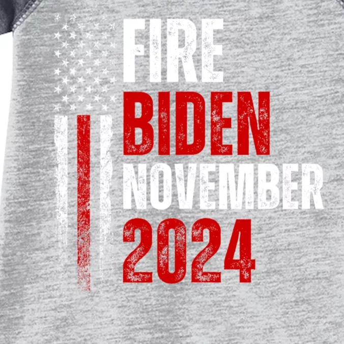 Fire Biden Elect Trump President 2024 Republican Patriot Infant Baby Jersey Bodysuit