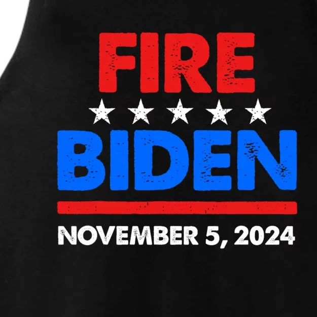 Fire Biden Elect Trump President 2024 Republican Patriot Ladies Tri-Blend Wicking Tank