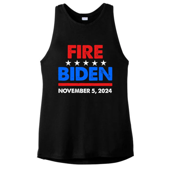 Fire Biden Elect Trump President 2024 Republican Patriot Ladies Tri-Blend Wicking Tank