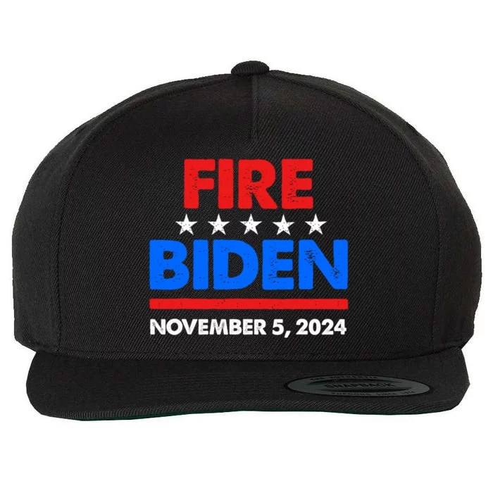 Fire Biden Elect Trump President 2024 Republican Patriot Wool Snapback Cap